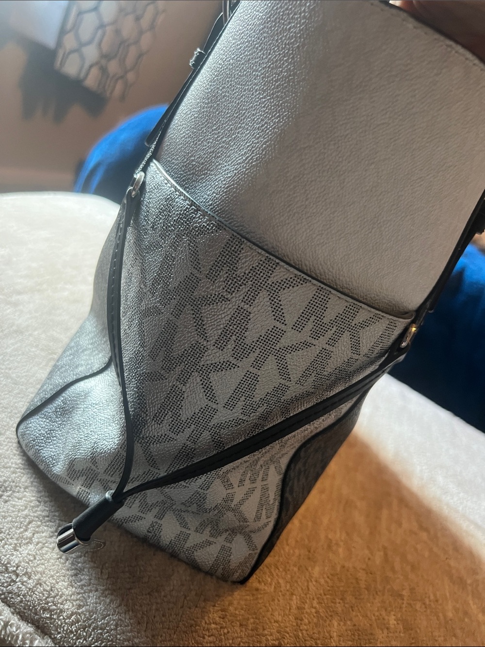 Michael Kors Black and Silver Voyager Signature Tote - Picture 2 of 10
